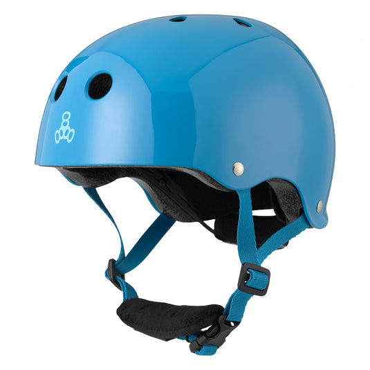 Triple-Eight-LiL-8-Helmet-X-Small-Small-46cm-–-53cm-Half-Face-Adjustable-Fitting-Pinch-Saver-Padded-Chin-Strap-Blue-HLMT2608-Bicycle-Helmets