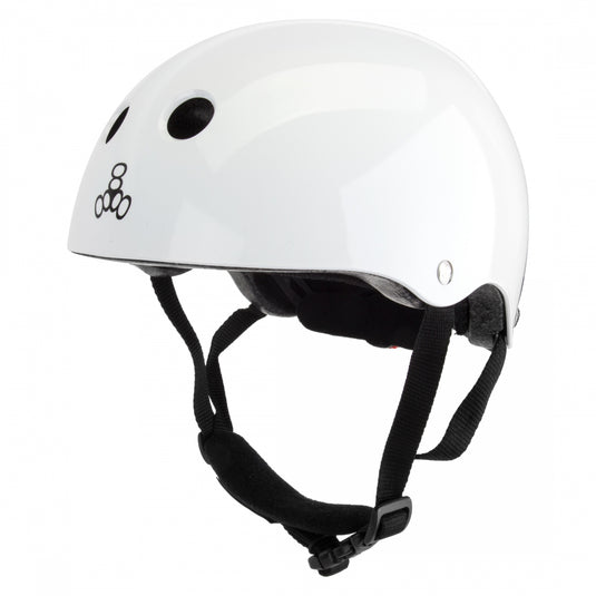 Triple-Eight-LiL-8-Helmet-X-Small-Small-46cm-–-53cm-Half-Face-Adjustable-Fitting-Pinch-Saver-Padded-Chin-Strap-White-HLMT2612-Bicycle-Helmets