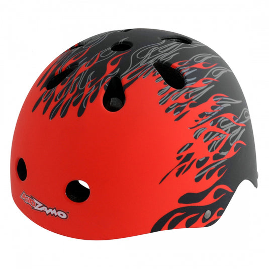 Kidzamo-Skate-Helmet-Small-Medium-20-1-2-to-22-3-4inch-(52-to-56-cm)-Half-Face-Tri-Glide-Retention-System-Black-HLMT2618-Bicycle-Helmets