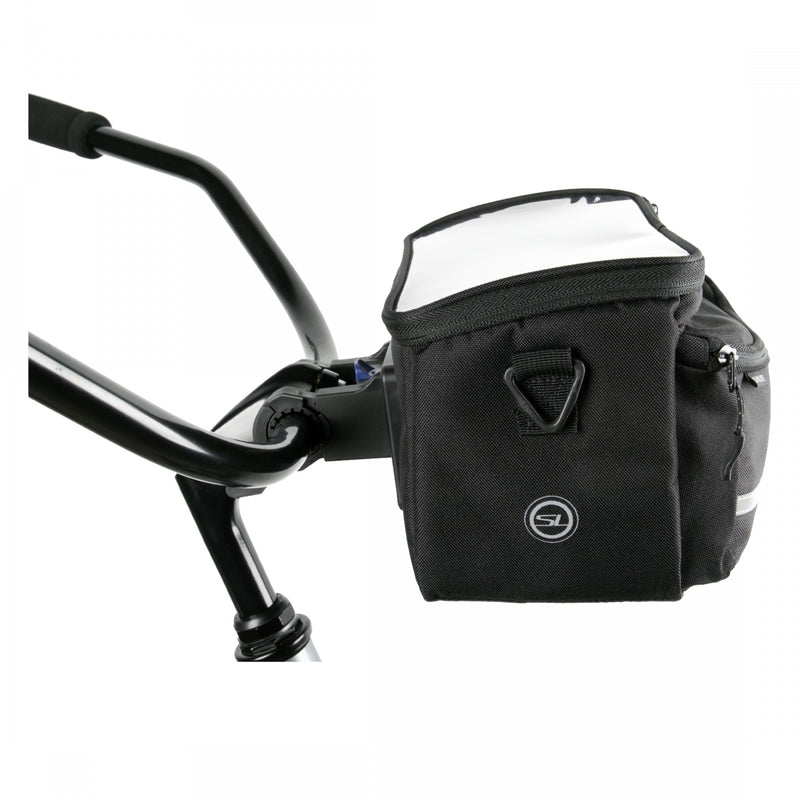 Load image into Gallery viewer, Sunlite Handlebar Map Bag Black 9.8x5.5x7.1in Quick Release
