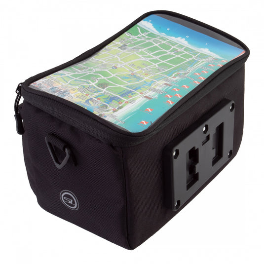 Sunlite Handlebar Map Bag Black 9.8x5.5x7.1in Quick Release