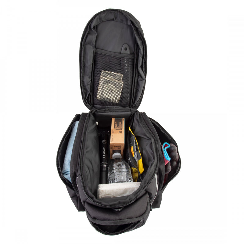 Load image into Gallery viewer, Sunlite RackPack Medium w/Pannier Bag Black 12.6x5.5x7.9in Velcro Straps
