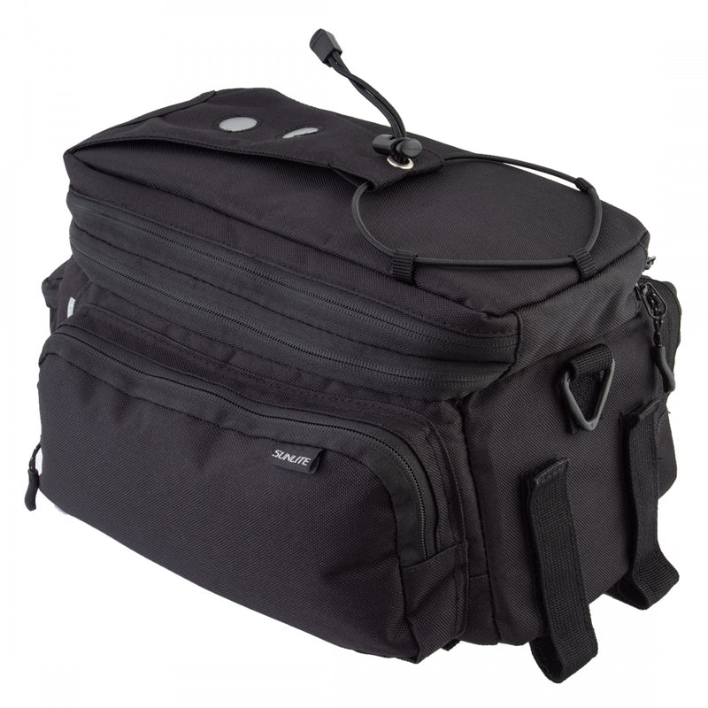 Load image into Gallery viewer, Sunlite RackPack Medium w/Side Pockets Bag Black 12.6x5.5x6.7in Velcro Straps
