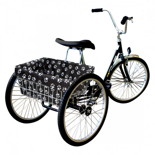 Cruiser Candy Style Up Trike Basket Liner Black/White Paw Print Trike XL