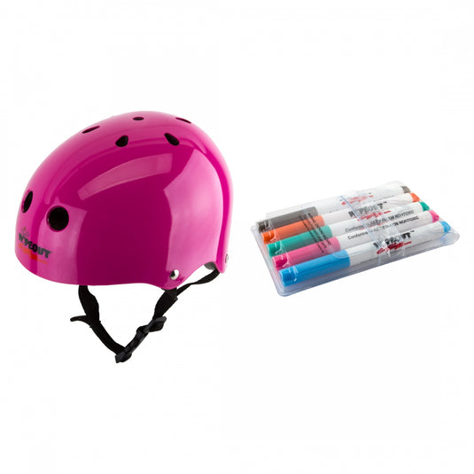 Triple-Eight-Wipeout-Helmet-Medium-Half-Face-Adjustable-Fitting-Pink-HLMT2629-Bicycle-Helmets