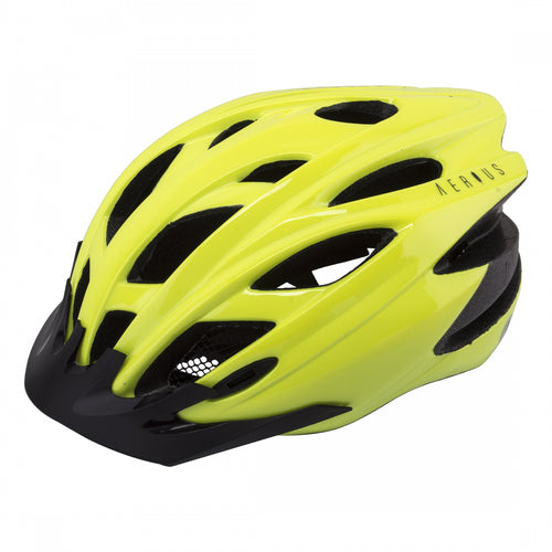 Aerius-Raven-Large-X-Large-22-3-4inch-to-24inch-(58-to-61-cm)-Half-Face-Head-Lock-Retention-System-Detachable-Visor-Removable-Washable-Pad-System-Hi-Vis-Yellow-HLMT2678-Bicycle-Helmets