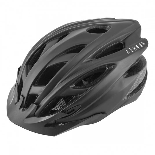 Aerius-Raven-Small-Medium-20-1-2-to-22-3-4inch-(52-to-58cm)-Half-Face-Head-Lock-Retention-System-Detachable-Visor-Removable-Washable-Pad-System-Matte-Black-HLMT2679-Bicycle-Helmets