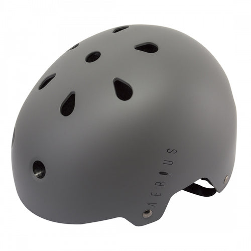 Aerius-Skid-Lid-Small-Medium-21-3-4inch-to-22-3-4inch-(55-to-58-cm)-Half-Face-Adjustable-Fitting-Removable-Washable-Pad-System-Grey-HLMT2683-Bicycle-Helmets