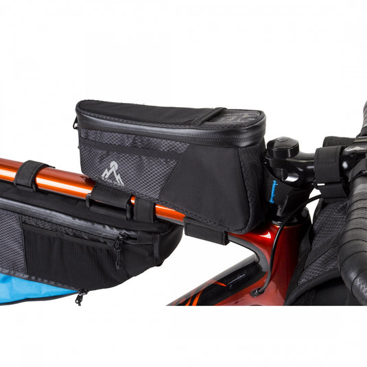 Black Point Macropod Top Tube Frame Bag Black 9.5x2.5x3.5in Velcro Straps