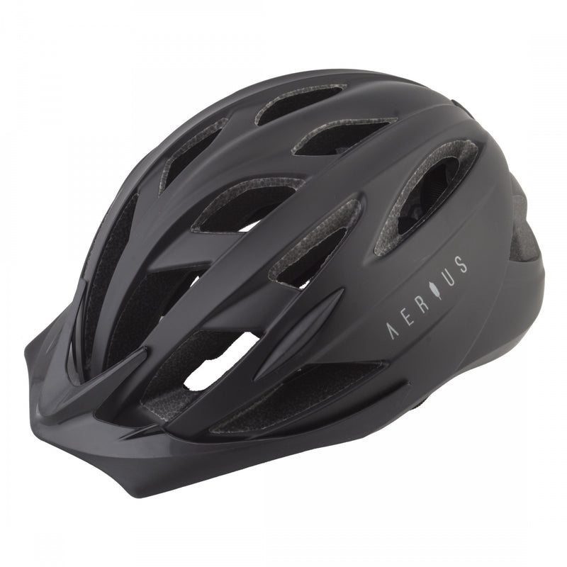 Load image into Gallery viewer, Aerius-Tyto-Small-Medium-21-1-4-to-22-3-4inch-(54-to-58-cm)-Half-Face-Adjustable-Fitting-Visor-Washable-Pad-System-Black-HLMT2712-Bicycle-Helmets
