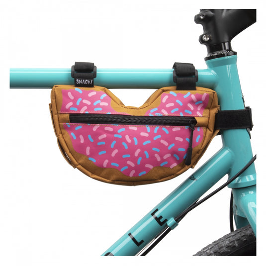 Snack! Donut Frame Bag Donut 8x5x1.5in Velcro Straps