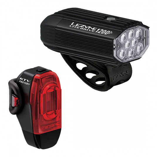 Lezyne-Lite-Drive-1200-KTV-Drive-Pro-Combo-Headlight-&-Taillight-Set-Flash-LGST0288