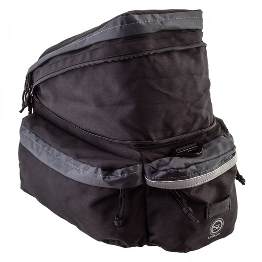 Sunlite Utili-T Rack bag II Expandable Black/Grey 14.5x9.5x8in Velcro Straps