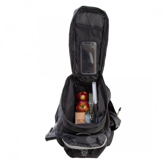 Sunlite Utili-T Rack bag II Expandable Black/Grey 14.5x9.5x8in Velcro Straps