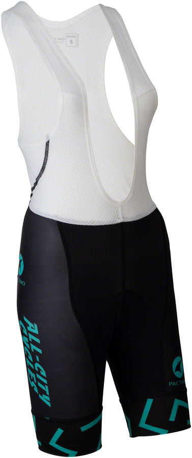 All-City The Max Bib Shorts - Black/Mint, Small, Men's