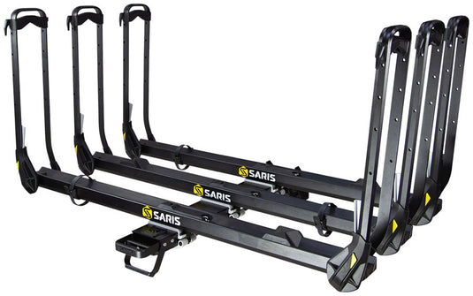 Saris MHS 3-Bike Hitch Rack Base - 2" Receiver, Up to 4 Bike, Standard Bike Trays / Add-On Trays Sold Separately, Black