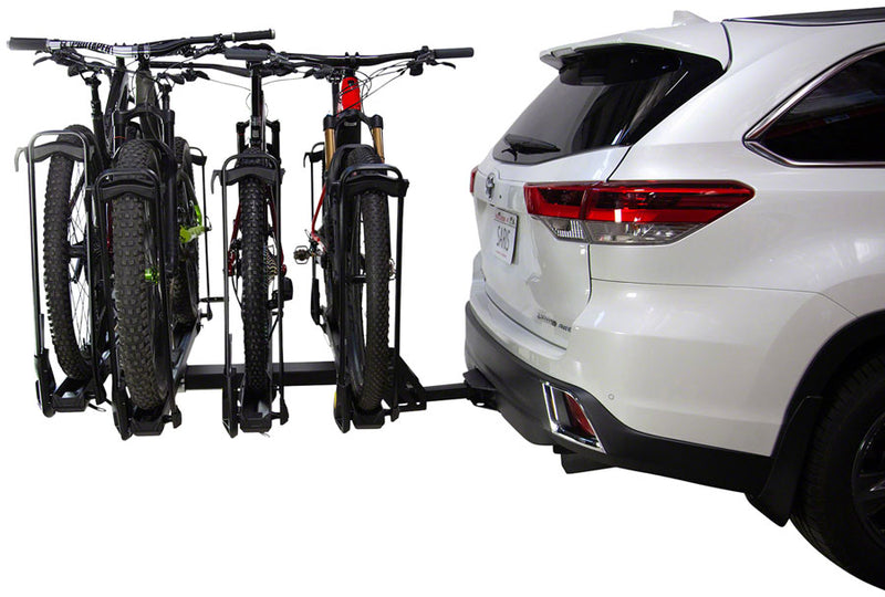 Load image into Gallery viewer, Saris MHS 3-Bike Hitch Rack Base - 2&quot; Receiver, Up to 4 Bike, Standard Bike Trays / Add-On Trays Sold Separately, Black
