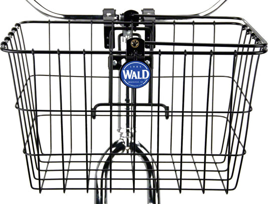 Wald-Quick-Release-Front-Mount-Basket-Black-Steel-BG0025-Bicycle-Baskets