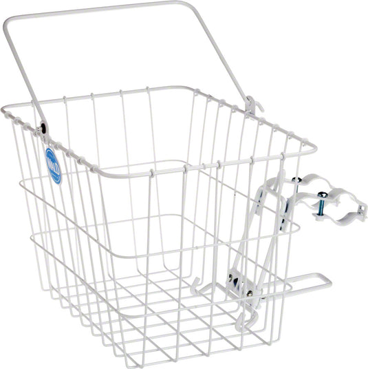 Wald-Quick-Release-Front-Mount-Basket-White-Steel-BG0050-Bicycle-Baskets