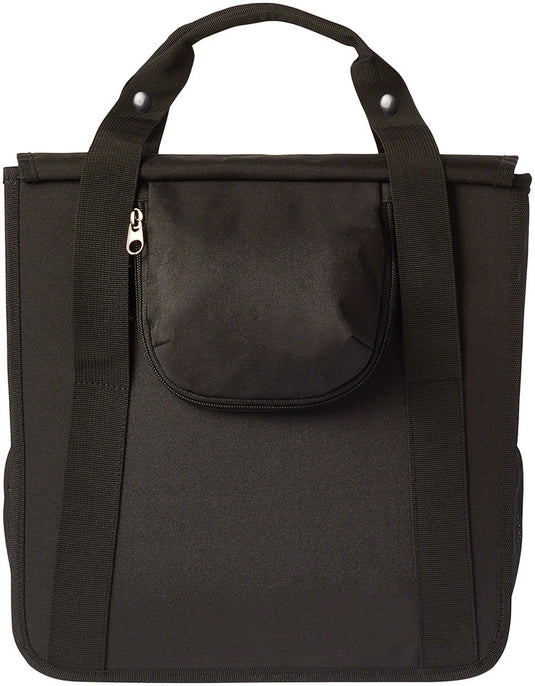 Basil Go Single Pannier - 16L, Black Double Elastic Side Pockets