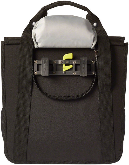 Basil Go Single Pannier - 16L, Black Double Elastic Side Pockets