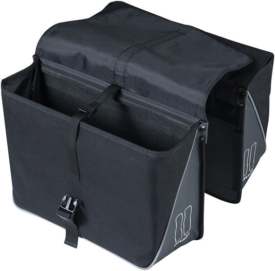 Basil Forte Double Pannier - 35L, Black Waterproof, Spacious, Robust Design