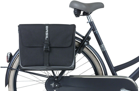 Basil Forte Double Pannier - 35L, Black Waterproof, Spacious, Robust Design