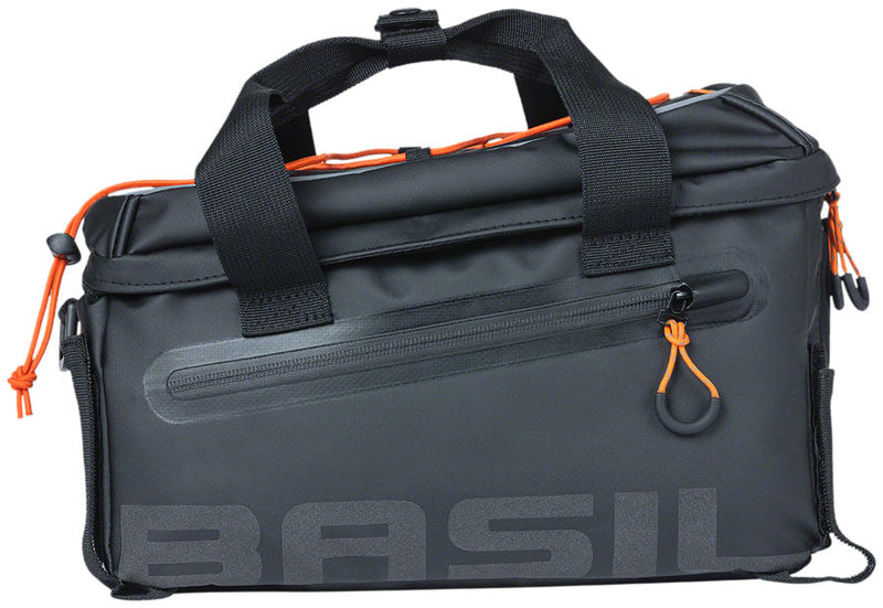 Load image into Gallery viewer, Basil Miles Trunk Bag - 7L, Strap Mount, Black/Orange
