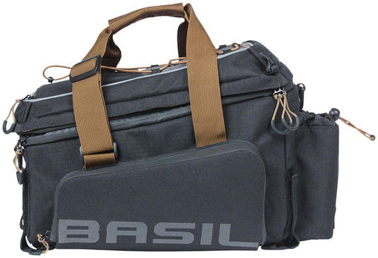 Basil Miles XL Pro Trunk Bag - 9-36L, Strap Mount, Black/Brown