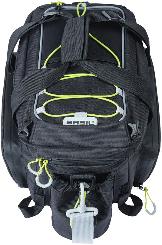 Basil Miles XL Pro Trunk Bag - 9-36L, Strap Mount, Black/Lime