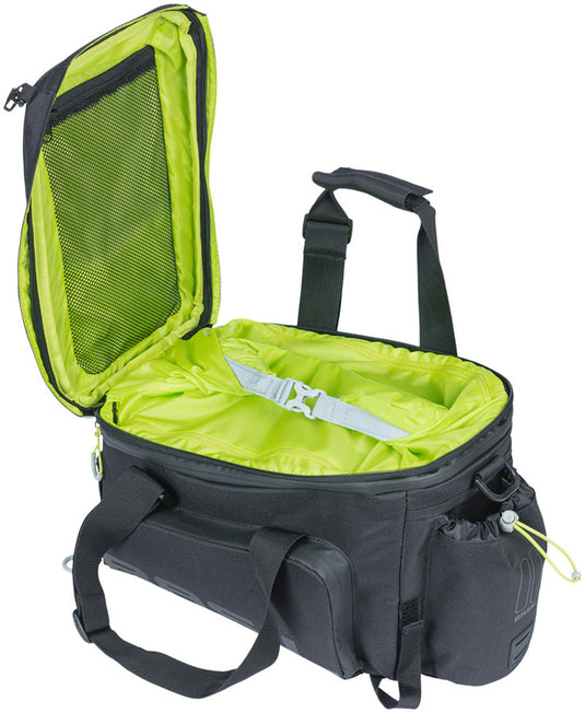 Basil Miles XL Pro Trunk Bag - 9-36L, Strap Mount, Black/Lime