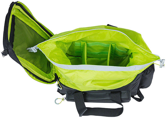 Basil Miles XL Pro Trunk Bag - 9-36L, Strap Mount, Black/Lime