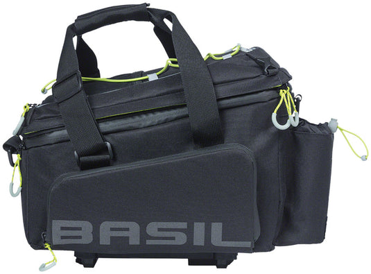 Basil Miles XL Pro Trunk Bag - 9-36L, MIK Mount, Black/Lime