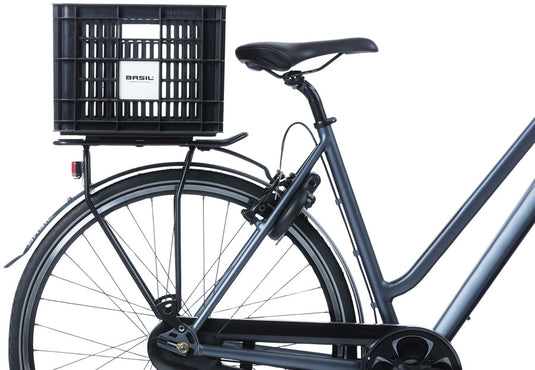 Basil Bicycle Crate M, 29.5L, Recycled Synthetic, Black