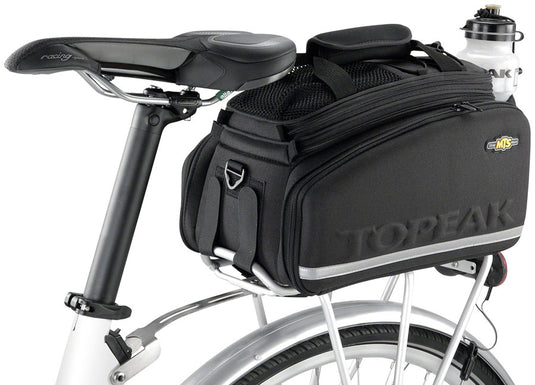 Topeak MTS Trunk Bag DXP Rack Bag with Expandable Panniers - Strap Mount, Black