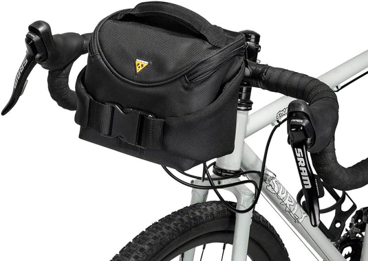 Topeak Compact Handlebar Bag Fanny Pack Includes Fixer 8 Rain Cover Black