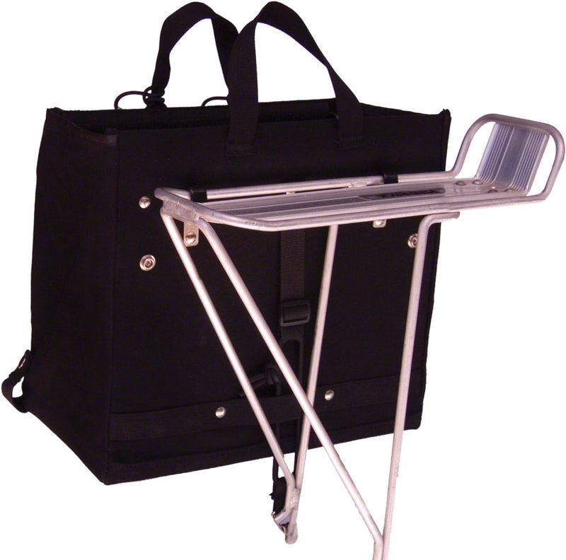 Load image into Gallery viewer, Banjo Brothers Minnehaha Canvas Grocery Pannier: Black, Each
