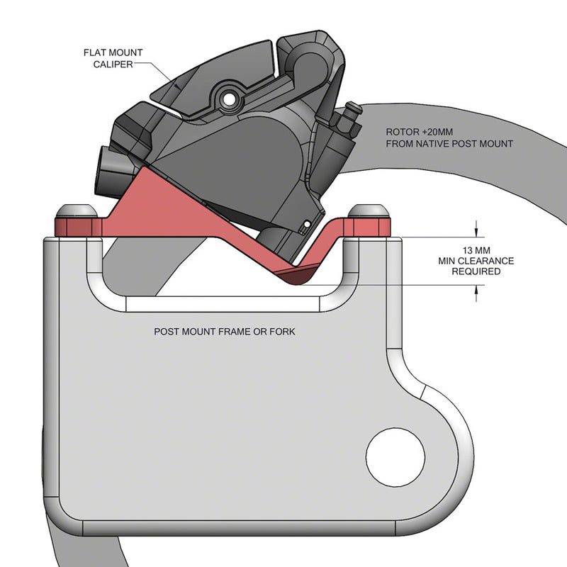 Load image into Gallery viewer, Wolf Tooth Disc Brake Adapter - Post to Flat Mount, +20mm
