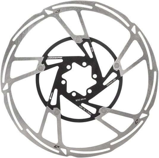 Jagwire Pro LR2 Disc Brake Rotor - 220mm, 6-Bolt, Silver/Black