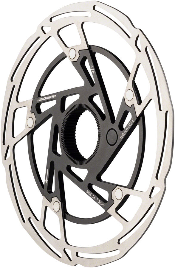 Load image into Gallery viewer, Jagwire Pro LR2-E Ebike Disc Brake Rotor w/ Magnet 180mm Center Lock Silver/Blk
