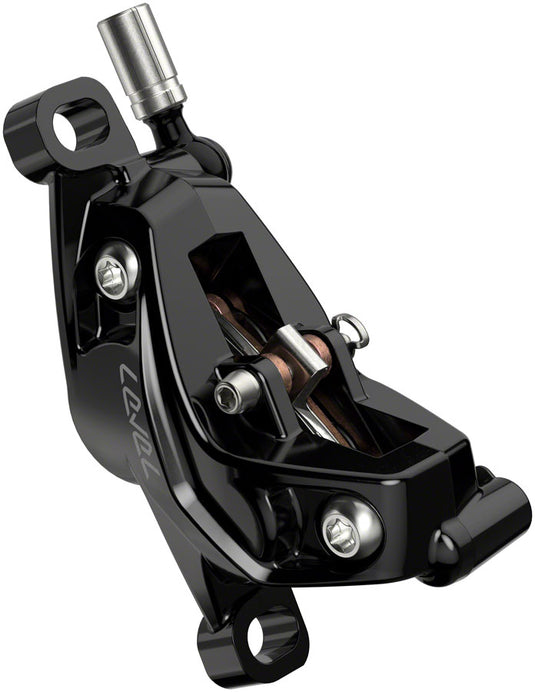 SRAM Level Silver Stealth Disc Brake and Lever - Rear, Post Mount, 4-Piston, Aluminum Lever, SS Hardware, Black, C1