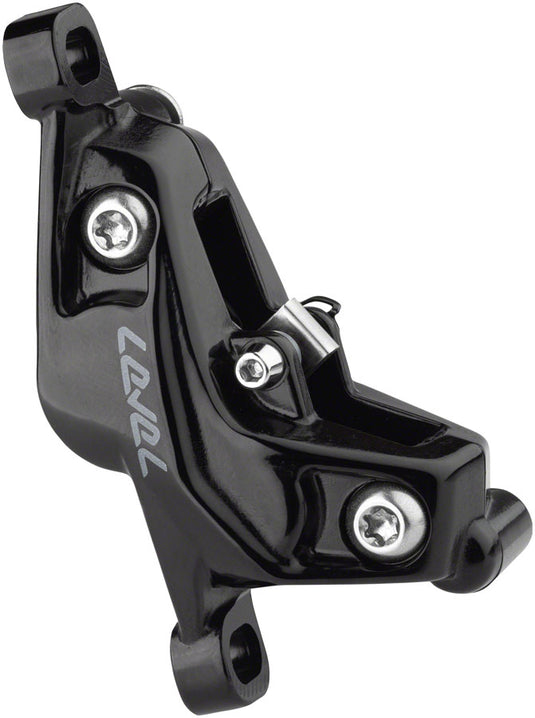 SRAM Level Silver Stealth Disc Brake Caliper Assembly - Front/Rear, Post Mount, 4-Piston, Black, C1