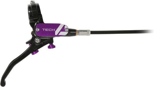 Hope Tech 4 E4 Disc Brake and Lever Set - Rear, Hydraulic, Post Mount, Purple