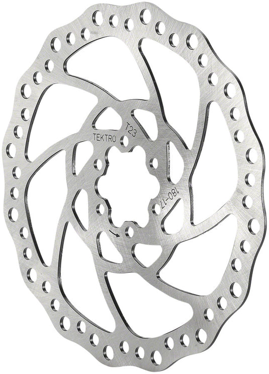 Tektro TR-17 Disc Brake Rotor - 180mm, 6-Bolt, 2.3mm Thickness, Silver