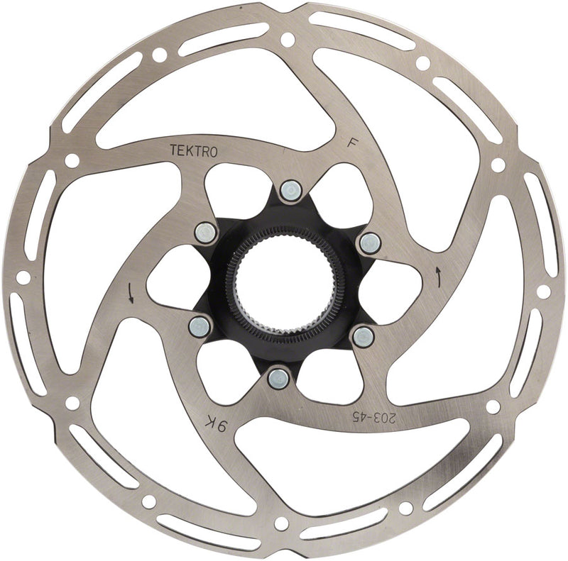 Load image into Gallery viewer, Tektro TR-45 Disc Brake Rotor - 203mm, Center-Lock, 2.3mm Thickness, Silver
