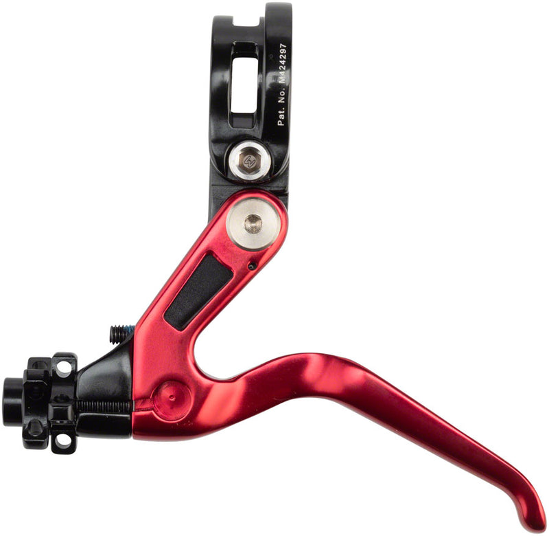 Load image into Gallery viewer, BOX One Genius BMX Brake Lever Long Reach With ODI Lock On Grip Clamp Red
