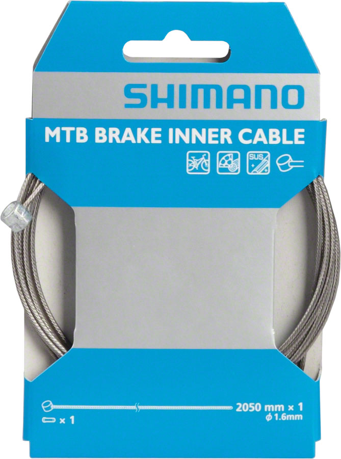 Load image into Gallery viewer, Pack of 2 Shimano Stainless Mountain Brake Cable 1.6 x 2050mm Includes Cable End
