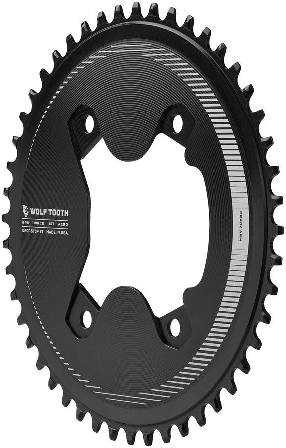 Load image into Gallery viewer, Wolf Tooth Aero 110 Asymmetric BCD Chainring - 46t, 110 Asymmetric BCD, 4-Bolt, Drop-Stop ST, For Shimano GRX 800
