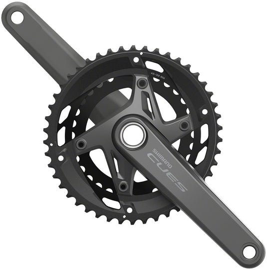 Shimano CUES FC-U6010-2 Crankset - 175mm, 11-Speed, 46/32t, Asymmetric 110 BCD, Hollowtech II, Black