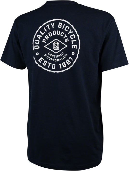 QBP Brand Circle Logo T-shirt - Men's, Midnight Navy/Gray, Medium